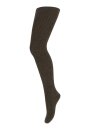 Wool Rib Tights Brown Melange