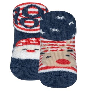 Babysocken 2er Pack Rentier/Weihnachtsmann