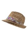 Strohhut Blumen Beige