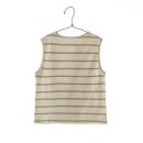 Striped Jersey Sleeveless T-Shirt Fiber