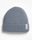 Strick-Beanie Merino Rauchblau