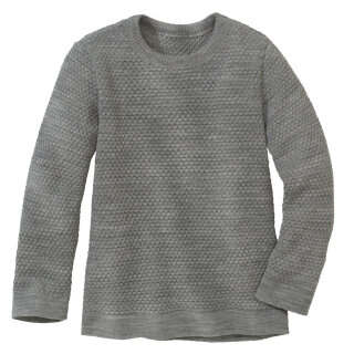 Wabenstrick-Pullover Grau