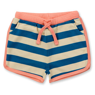 MARLEN Sweat Shorts Ocean Blue-Sand Stripes